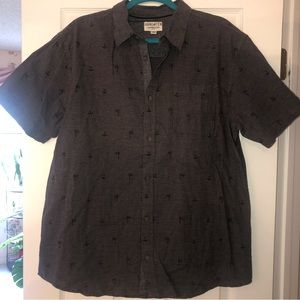 Dark grey short sleeve button shirt down size XL